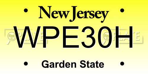 WPE30H New Jersey License Plate