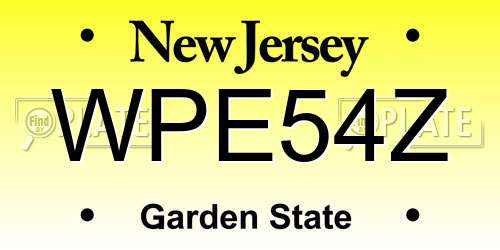 WPE54Z New Jersey License Plate