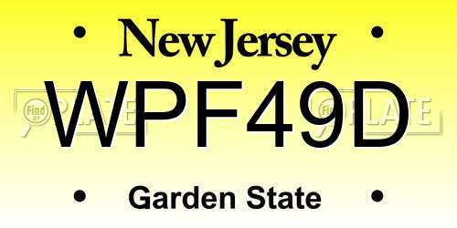 WPF49D New Jersey License Plate