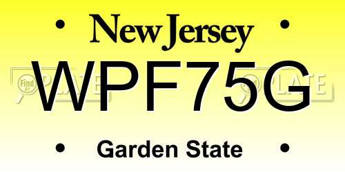 WPF75G New Jersey License Plate