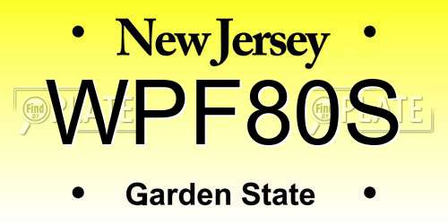 WPF80S New Jersey License Plate