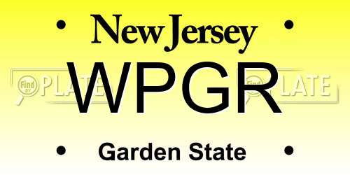 WPGR New Jersey License Plate