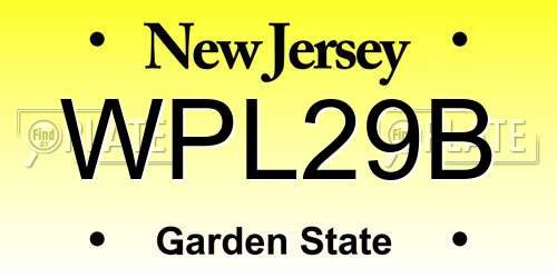 WPL29B New Jersey License Plate