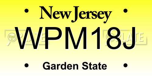 WPM18J New Jersey License Plate
