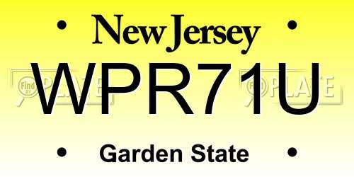 WPR71U New Jersey License Plate