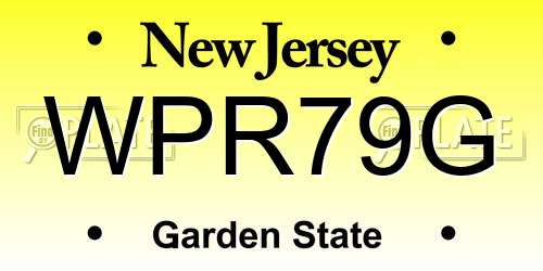 WPR79G New Jersey License Plate