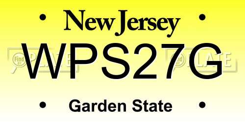 WPS27G New Jersey License Plate
