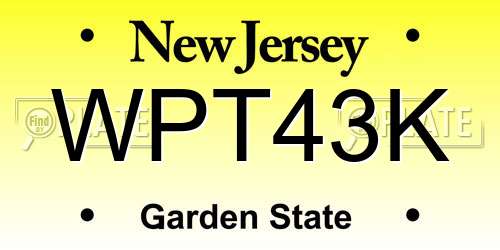 WPT43K New Jersey License Plate