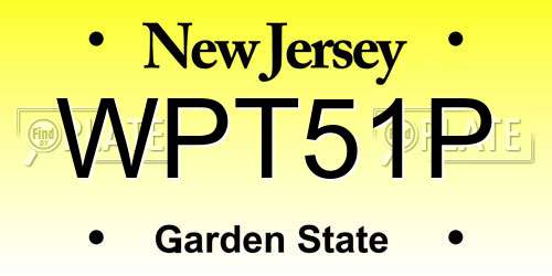WPT51P New Jersey License Plate