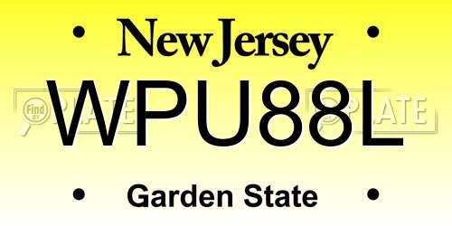 WPU88L New Jersey License Plate