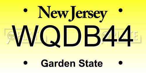 WQDB44 New Jersey License Plate