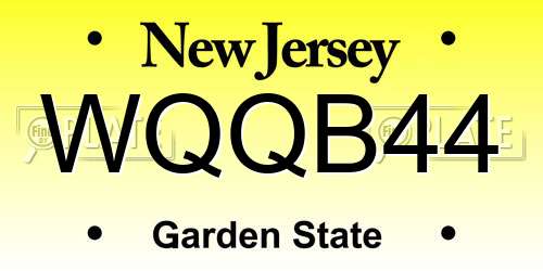 WQQB44 New Jersey License Plate