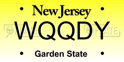 WQQDY New Jersey License Plate