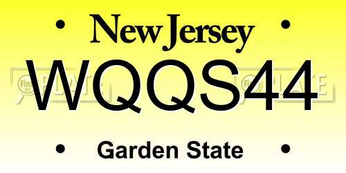 WQQS44 New Jersey License Plate
