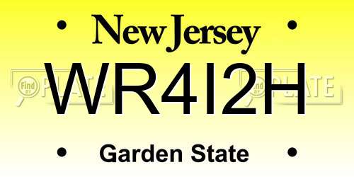 WR4I2H New Jersey License Plate