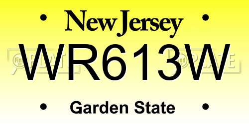 WR613W New Jersey License Plate