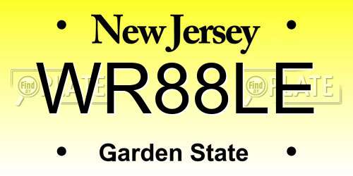 WR88LE New Jersey License Plate