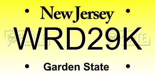 WRD29K New Jersey License Plate