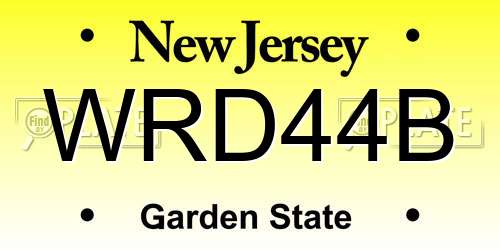 WRD44B New Jersey License Plate