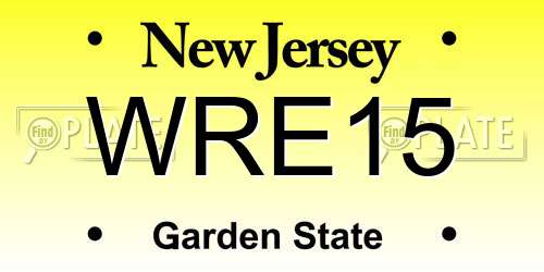 WRE15 New Jersey License Plate