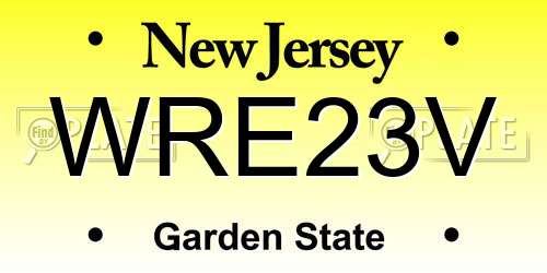 WRE23V New Jersey License Plate