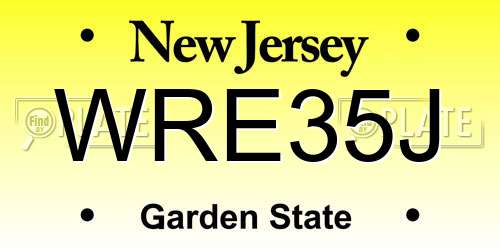 WRE35J New Jersey License Plate