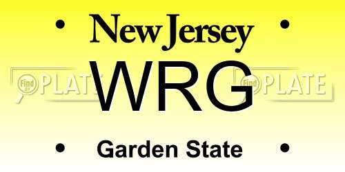 WRG New Jersey License Plate