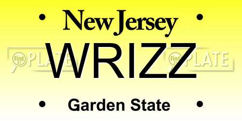WRIZZ New Jersey License Plate