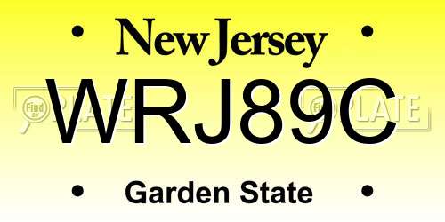 WRJ89C New Jersey License Plate