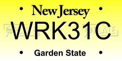 WRK31C New Jersey License Plate