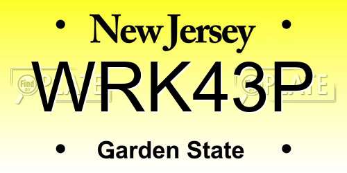 WRK43P New Jersey License Plate