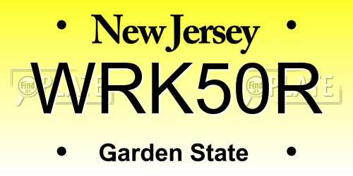 WRK50R New Jersey License Plate
