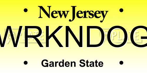 WRKNDOG New Jersey License Plate