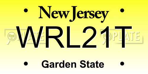 WRL21T New Jersey License Plate