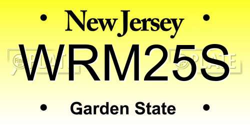 WRM25S New Jersey License Plate