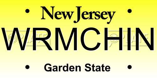 WRMCHIN New Jersey License Plate