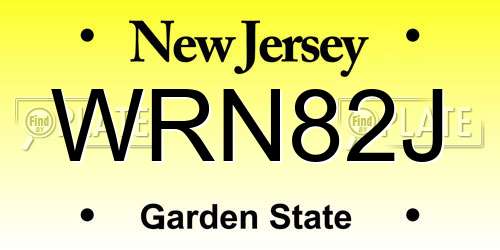 WRN82J New Jersey License Plate