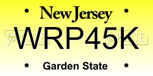 WRP45K New Jersey License Plate