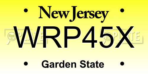 WRP45X New Jersey License Plate