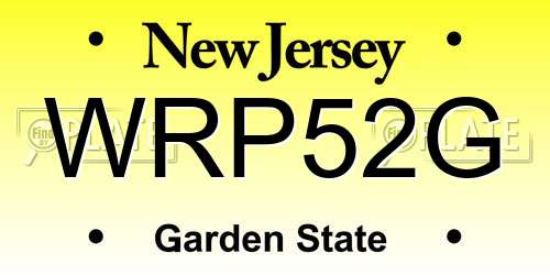 WRP52G New Jersey License Plate