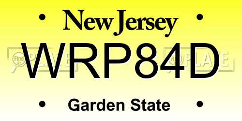 WRP84D New Jersey License Plate