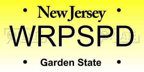 WRPSPD New Jersey License Plate