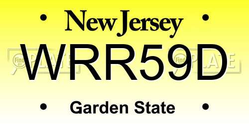 WRR59D New Jersey License Plate