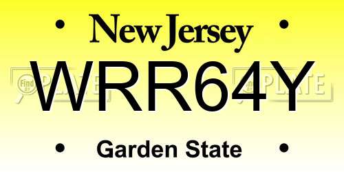 WRR64Y New Jersey License Plate