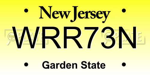 WRR73N New Jersey License Plate