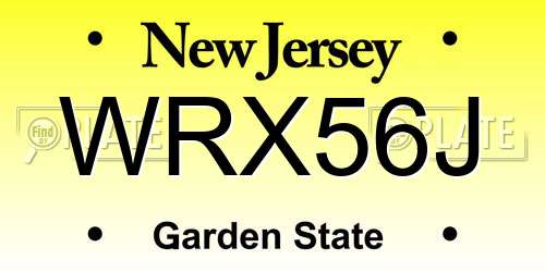 WRX56J New Jersey License Plate