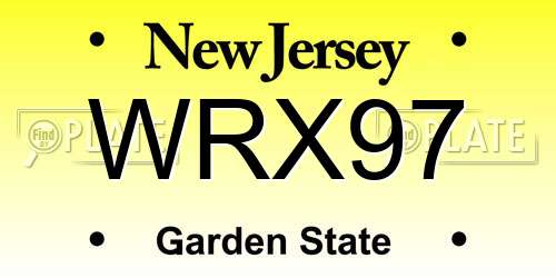 WRX97 New Jersey License Plate