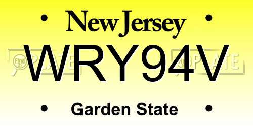 WRY94V New Jersey License Plate