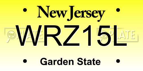 WRZ15L New Jersey License Plate