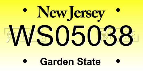 WS05038 New Jersey License Plate